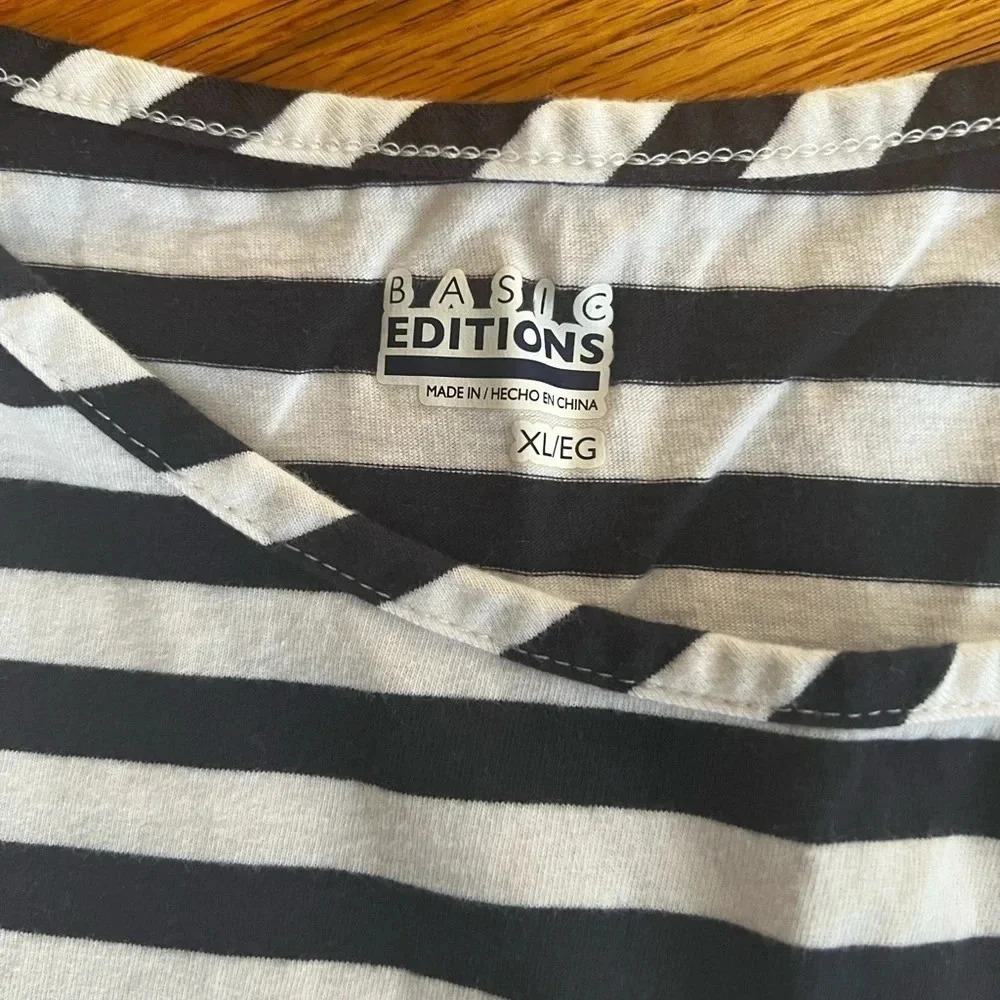Blue and white striped T-shirt dress - Picture 3 of 3